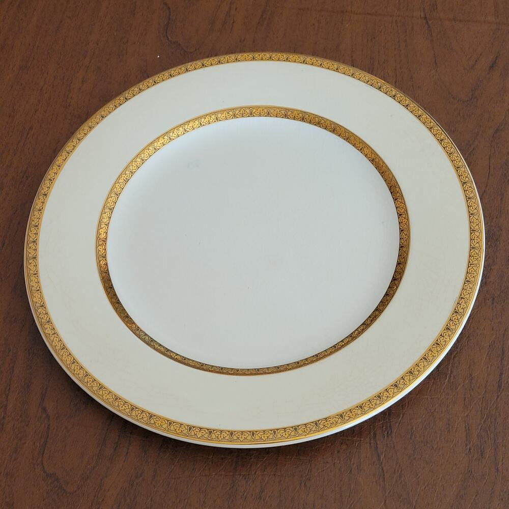 Vintage Minton's plate Patent 14095 Gold trim. Made in England. Diameter 10".